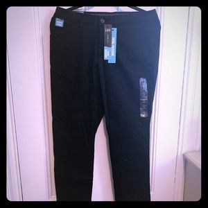 Black straight leg pants